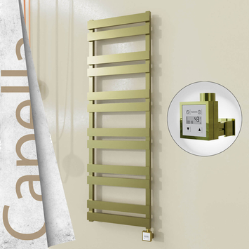 Radiva - Capella Elektrikli Paslanmaz Çelik Havlupan 500x1530 Satine Altın (KTX3 Termostat) 600W