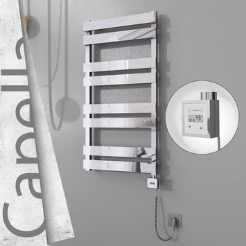 Radiva - Capella Elektrikli Paslanmaz Çelik Havlupan 500x990 Ayna Polisaj (KTX3 Termostat) 300W Spiral Kablolu