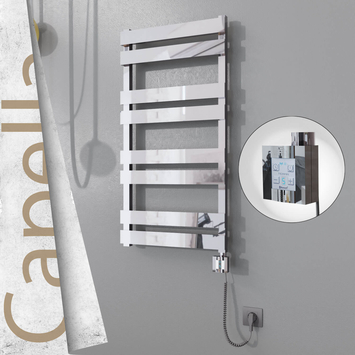 Radiva - Capella Elektrikli Paslanmaz Çelik Havlupan 500x990 Ayna Polisaj (KTX4 Termostat) 300W Spiral Kablolu