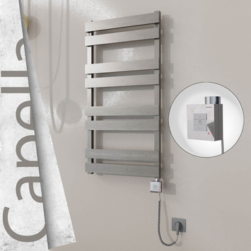 Radiva - Capella Elektrikli Paslanmaz Çelik Havlupan 500x990 Satin Polisaj (KTX1 Termostat) 300W Spiral Kablolu