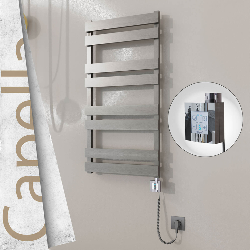 CAPELLA Elektrikli Paslanmaz Çelik Havlupan 500x990 Satin Polisaj (KTX4 Termostat) 300W Spiral Kablolu