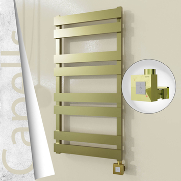 Radiva - Capella Elektrikli Paslanmaz Çelik Havlupan 500x990 Satine Altın (KTX1 Termostat) 300W