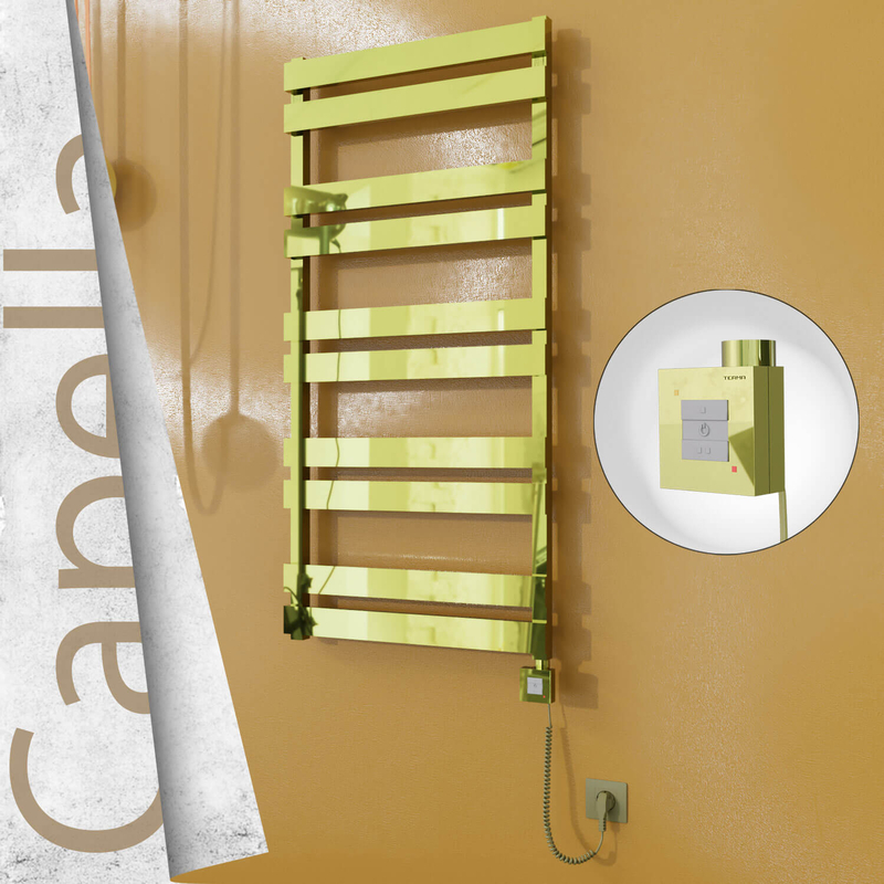 CAPELLA Elektrikli Paslanmaz Çelik Havlupan 600x1260 Altın (KTX1 Termostat) 600W Spiral Kablolu