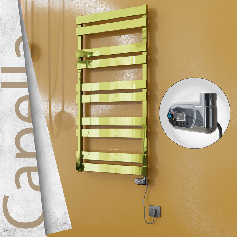 CAPELLA Elektrikli Paslanmaz Çelik Havlupan 600x1260 Altın (Thesis Termostat) 600W