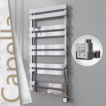 Radiva - Capella Elektrikli Paslanmaz Çelik Havlupan 600x1260 Ayna Polisaj (KTX3 Termostat) 600W