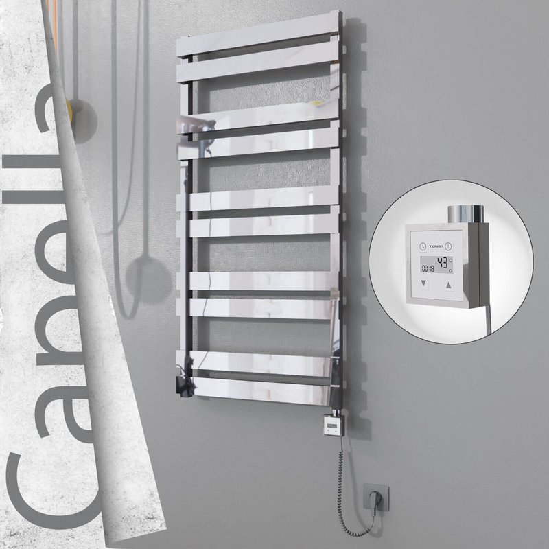 CAPELLA Elektrikli Paslanmaz Çelik Havlupan 600x1260 Ayna Polisaj (KTX3 Termostat) 600W Spiral Kablolu