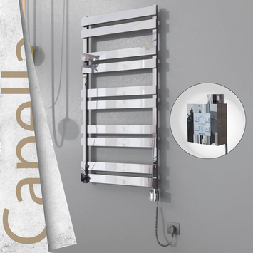 Radiva - Capella Elektrikli Paslanmaz Çelik Havlupan 600x1260 Ayna Polisaj (KTX4 Termostat) 600W Spiral Kablolu