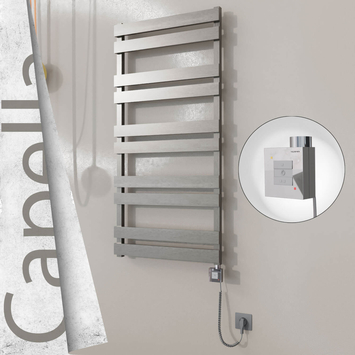 Radiva - Capella Elektrikli Paslanmaz Çelik Havlupan 600x1260 Satin Polisaj (KTX1 Termostat) 600W Spiral Kablolu