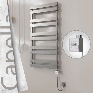 Radiva - Capella Elektrikli Paslanmaz Çelik Havlupan 600x1260 Satin Polisaj (KTX3 Termostat) 600W Spiral Kablolu