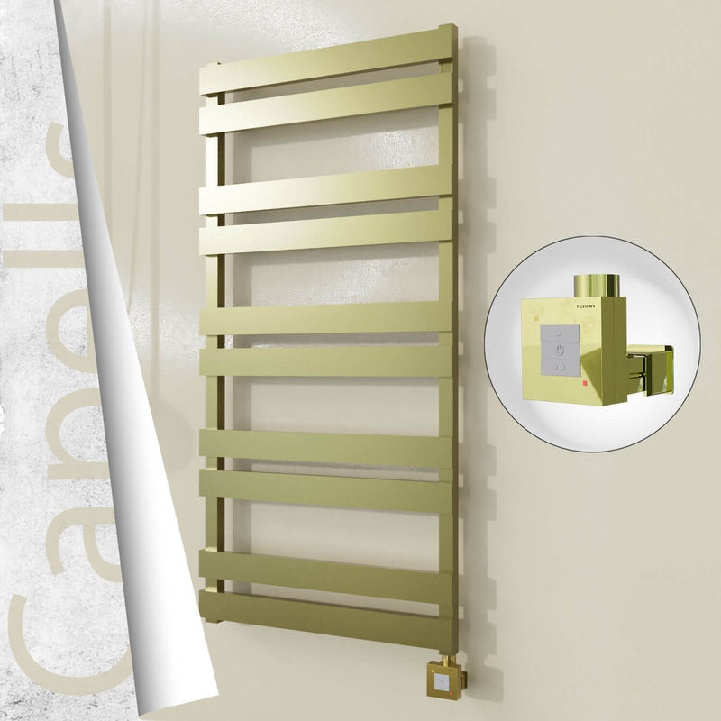 CAPELLA Elektrikli Paslanmaz Çelik Havlupan 600x1260 Satine Altın (KTX1 Termostat) 600W