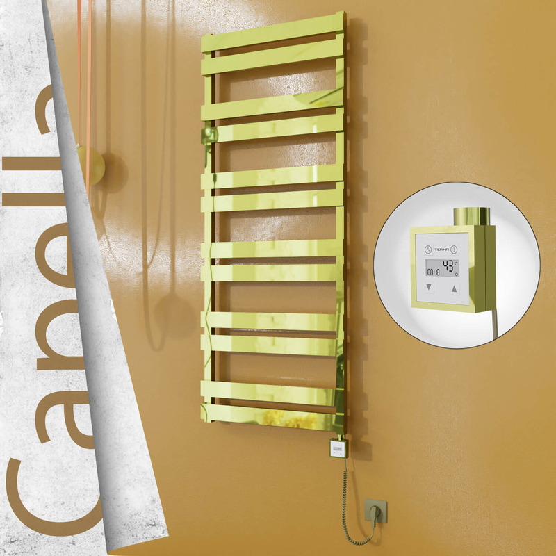 CAPELLA Elektrikli Paslanmaz Çelik Havlupan 600x1530 Altın (KTX3 Termostat) 600W Spiral Kablolu