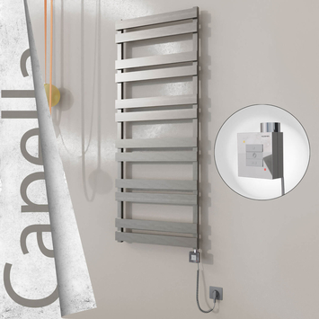 Radiva - Capella Elektrikli Paslanmaz Çelik Havlupan 600x1530 Satin Polisaj (KTX1 Termostat) 600W Spiral Kablolu