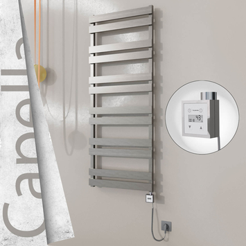 Radiva - Capella Elektrikli Paslanmaz Çelik Havlupan 600x1530 Satin Polisaj (KTX3 Termostat) 600W Spiral Kablolu