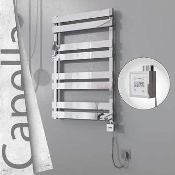 Radiva - Capella Elektrikli Paslanmaz Çelik Havlupan 600x990 Ayna Polisaj (KTX3 Termostat) 300W Spiral Kablolu