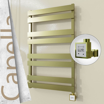 Radiva - Capella Elektrikli Paslanmaz Çelik Havlupan 600x990 Satine Altın (KTX3 Termostat) 300W