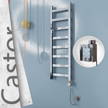 Radiva - Castor Elektrikli Paslanmaz Çelik Havlupan 400x1300 Ayna Polisaj (KTX4 Termostat) 300W Spiral Kablolu
