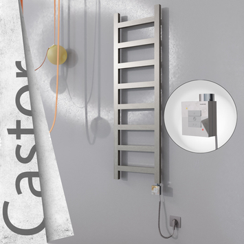 Radiva - Castor Elektrikli Paslanmaz Çelik Havlupan 400x1300 Satin Polisaj (KTX1 Termostat) 300W Spiral Kablolu