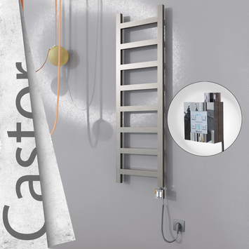 Radiva - Castor Elektrikli Paslanmaz Çelik Havlupan 400x1300 Satin Polisaj (KTX4 Termostat) 300W Spiral Kablolu
