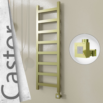 Radiva - Castor Elektrikli Paslanmaz Çelik Havlupan 400x1300 Satine Altın (KTX1 Termostat) 300W