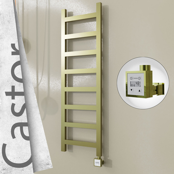 Radiva - Castor Elektrikli Paslanmaz Çelik Havlupan 400x1300 Satine Altın (KTX3 Termostat) 300W