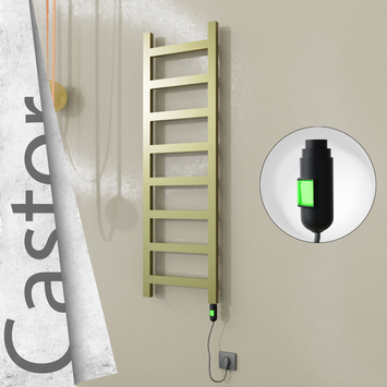 Radiva - Castor Elektrikli Paslanmaz Çelik Havlupan 400x1300 Satine Altın (On/Off Düğmeli) 300W