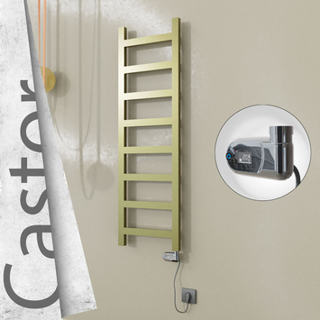 Radiva - Castor Elektrikli Paslanmaz Çelik Havlupan 400x1300 Satine Altın (Thesis Termostat) 300W