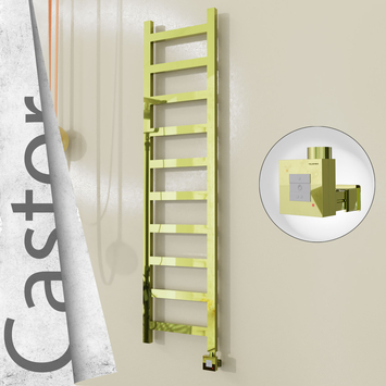 Radiva - Castor Elektrikli Paslanmaz Çelik Havlupan 400x1620 Altın (KTX1 Termostat) 300W