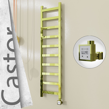 Radiva - Castor Elektrikli Paslanmaz Çelik Havlupan 400x1620 Altın (KTX3 Termostat) 300W