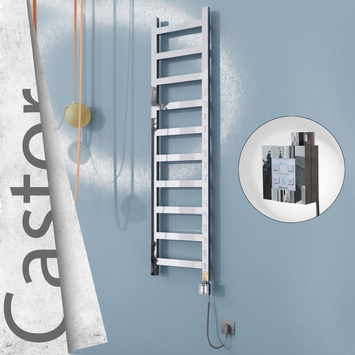 Radiva - Castor Elektrikli Paslanmaz Çelik Havlupan 400x1620 Ayna Polisaj (KTX4 Termostat) 300W Spiral Kablolu