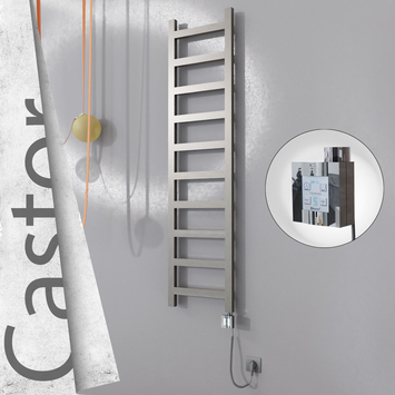 Radiva - Castor Elektrikli Paslanmaz Çelik Havlupan 400x1620 Satin Polisaj (KTX4 Termostat) 300W Spiral Kablolu