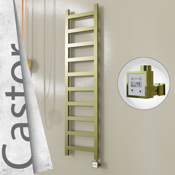 Radiva - Castor Elektrikli Paslanmaz Çelik Havlupan 400x1620 Satine Altın (KTX3 Termostat) 300W