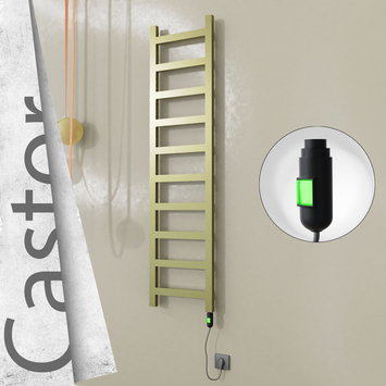 Radiva - Castor Elektrikli Paslanmaz Çelik Havlupan 400x1620 Satine Altın (On/Off Düğmeli) 300W