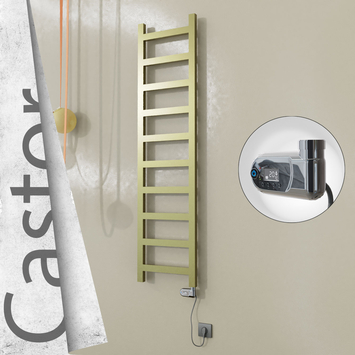 Radiva - Castor Elektrikli Paslanmaz Çelik Havlupan 400x1620 Satine Altın (Thesis Termostat) 300W