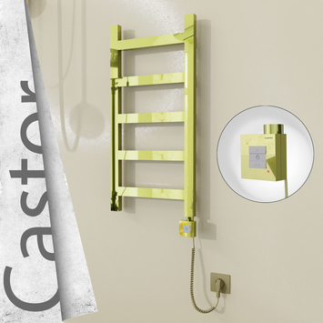Radiva - Castor Elektrikli Paslanmaz Çelik Havlupan 400x820 Altın (KTX1 Termostat) 200W Spiral Kablolu