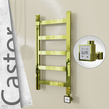 Radiva - Castor Elektrikli Paslanmaz Çelik Havlupan 400x820 Altın (KTX3 Termostat) 200W