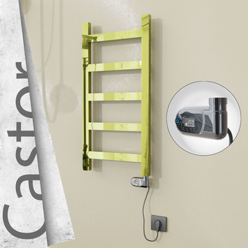 Radiva - Castor Elektrikli Paslanmaz Çelik Havlupan 400x820 Altın (Thesis Termostat) 200W