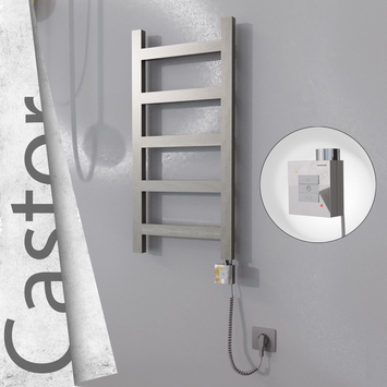 Radiva - Castor Elektrikli Paslanmaz Çelik Havlupan 400x820 Satin Polisaj (KTX1 Termostat) 200W Spiral Kablolu