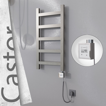Radiva - Castor Elektrikli Paslanmaz Çelik Havlupan 400x820 Satin Polisaj (KTX3 Termostat) 200W Spiral Kablolu