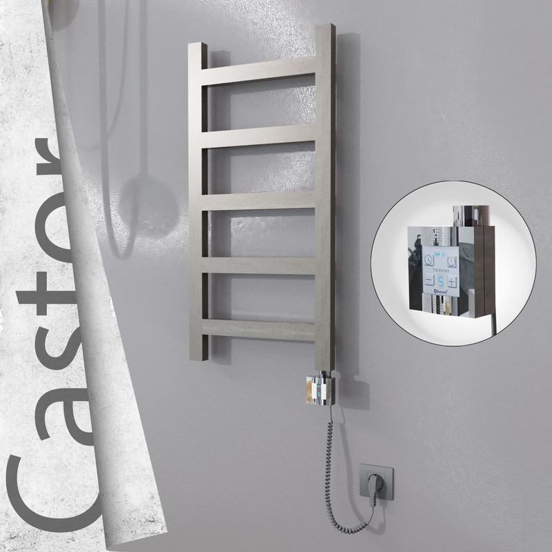 CASTOR Elektrikli Paslanmaz Çelik Havlupan 400x820 Satin Polisaj (KTX4 Termostat) 200W Spiral Kablolu