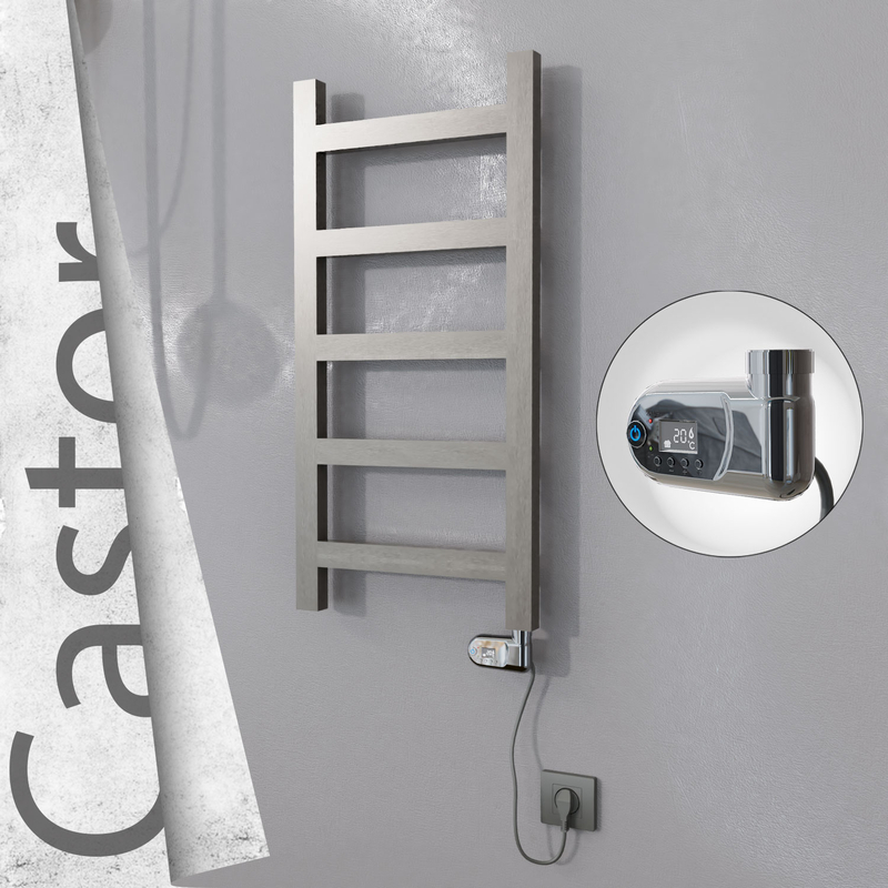 CASTOR Elektrikli Paslanmaz Çelik Havlupan 400x820 Satin Polisaj (Thesis Termostat) 200W
