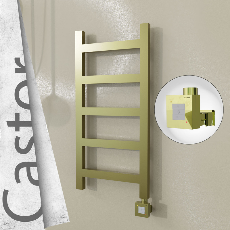 CASTOR Elektrikli Paslanmaz Çelik Havlupan 400x820 Satine Altın (KTX1 Termostat) 200W