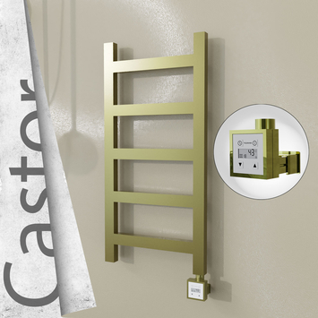 Radiva - Castor Elektrikli Paslanmaz Çelik Havlupan 400x820 Satine Altın (KTX3 Termostat) 200W