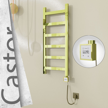 Radiva - Castor Elektrikli Paslanmaz Çelik Havlupan 400x980 Altın (KTX3 Termostat) 200W Spiral Kablolu
