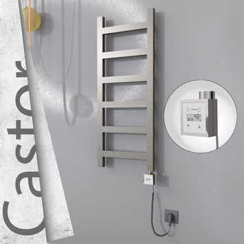 Radiva - Castor Elektrikli Paslanmaz Çelik Havlupan 400x980 Satin Polisaj (KTX3 Termostat) 200W Spiral Kablolu