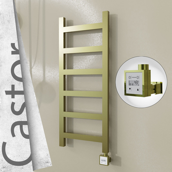 Radiva - Castor Elektrikli Paslanmaz Çelik Havlupan 400x980 Satine Altın (KTX3 Termostat) 200W