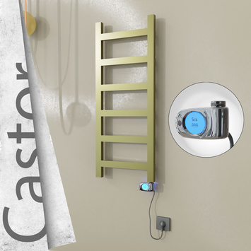 Radiva - Castor Elektrikli Paslanmaz Çelik Havlupan 400x980 Satine Altın (Musa Termostat) 200W