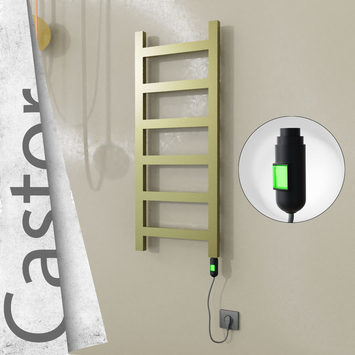 Radiva - Castor Elektrikli Paslanmaz Çelik Havlupan 400x980 Satine Altın (On/Off Düğmeli) 200W