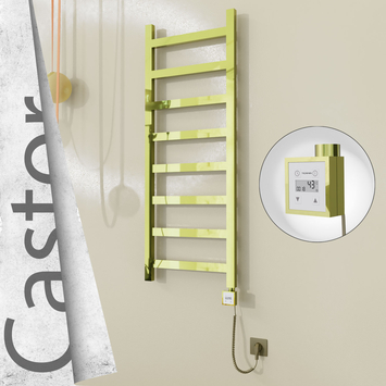 Radiva - Castor Elektrikli Paslanmaz Çelik Havlupan 500x1300 Altın (KTX3 Termostat) 300W Spiral Kablolu