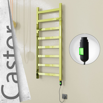 Radiva - Castor Elektrikli Paslanmaz Çelik Havlupan 500x1300 Altın (On/Off Düğmeli) 300W