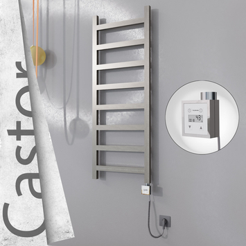 Radiva - Castor Elektrikli Paslanmaz Çelik Havlupan 500x1300 Satin Polisaj (KTX3 Termostat) 300W Spiral Kablolu